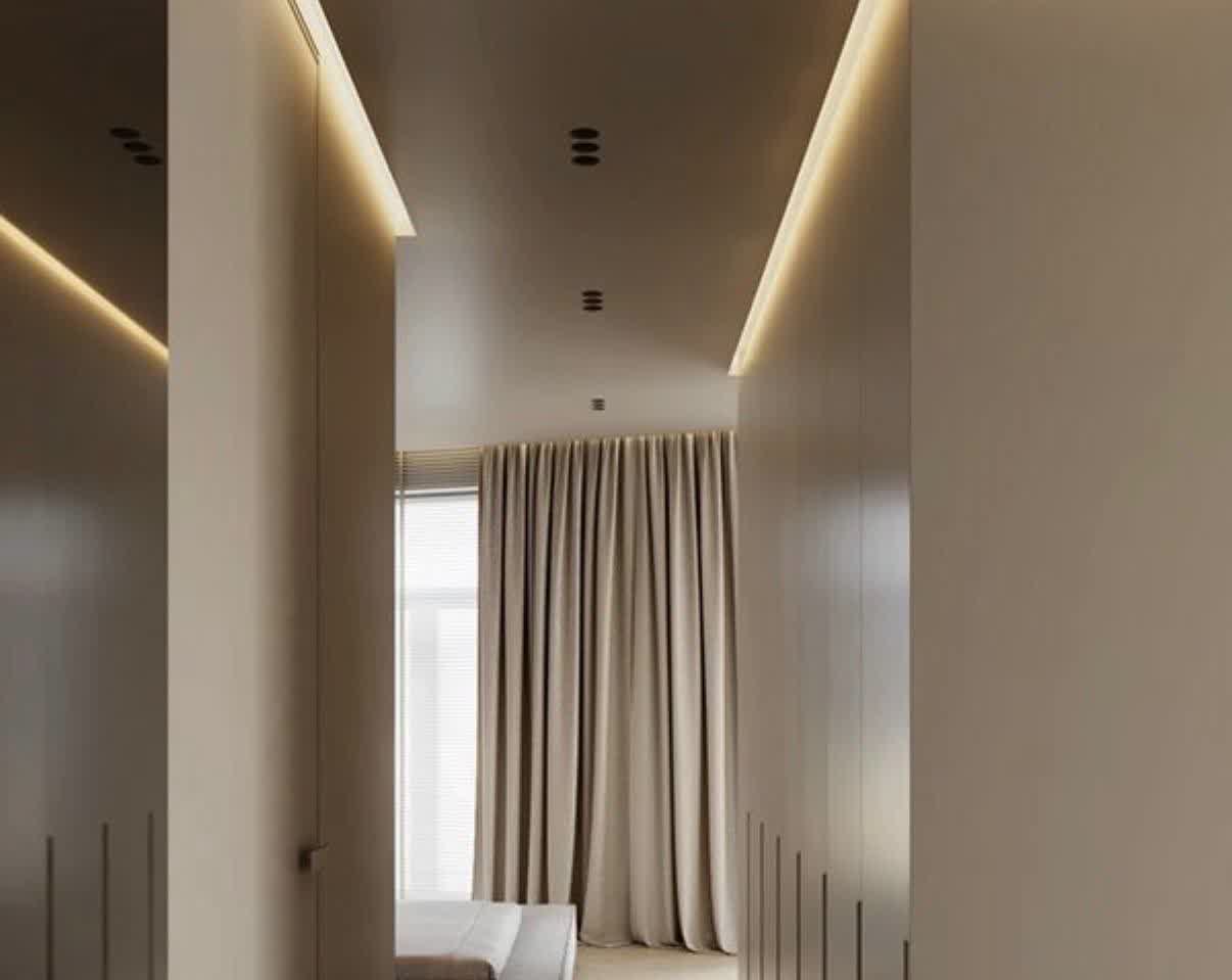 Матовый натяжной потолок в интерьере